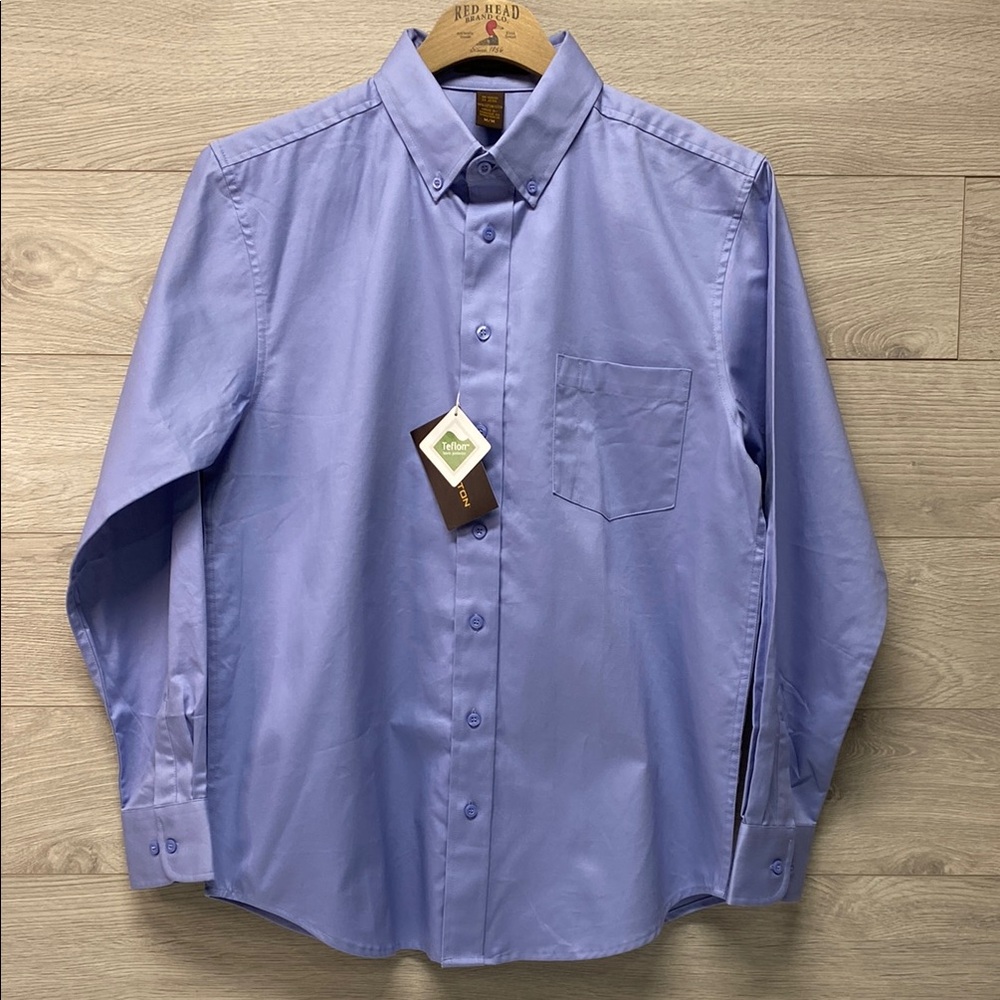 Blue Casual Button Down Shirt with Classic Collar
